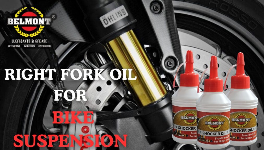 Motorcycle fork with high-quality fork oil for smooth suspension performance