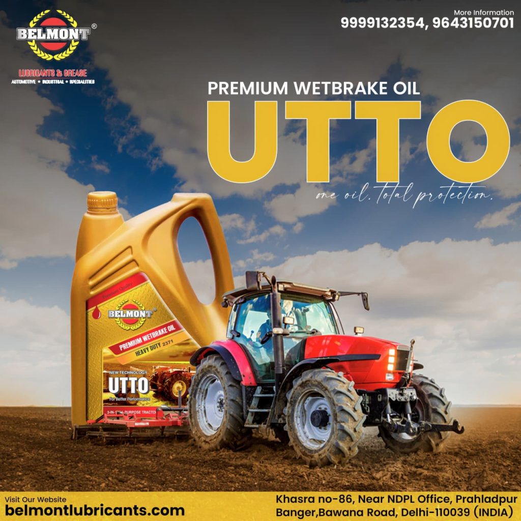 Belmont UTTO tractor oil designed for transmission, brakes, and hydraulics