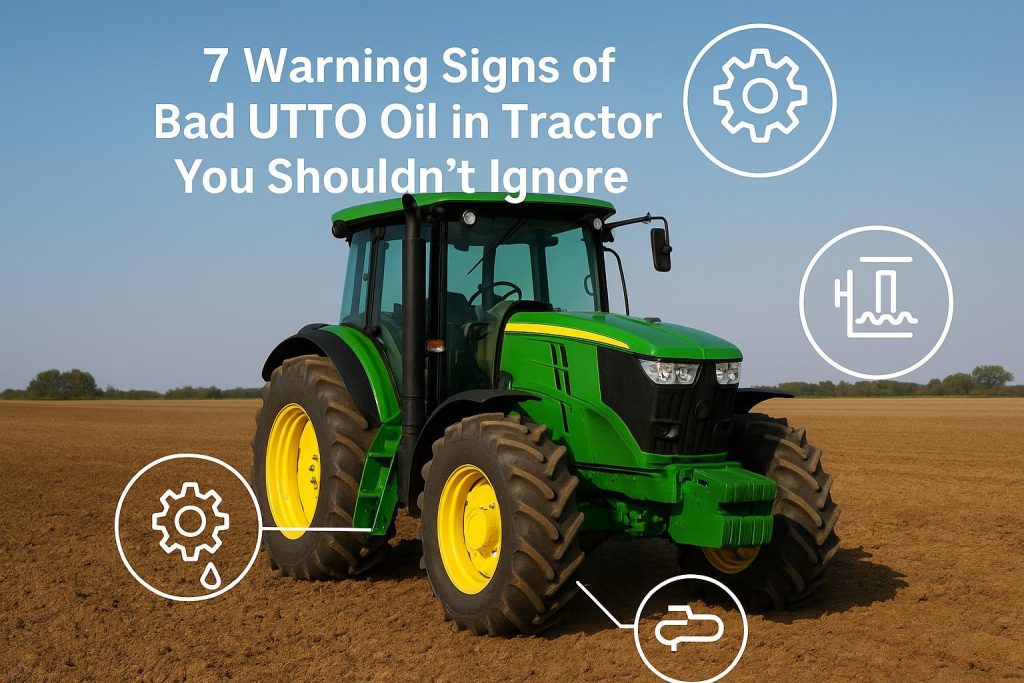 Signs of bad UTTO oil in tractor affecting gears and hydraulics