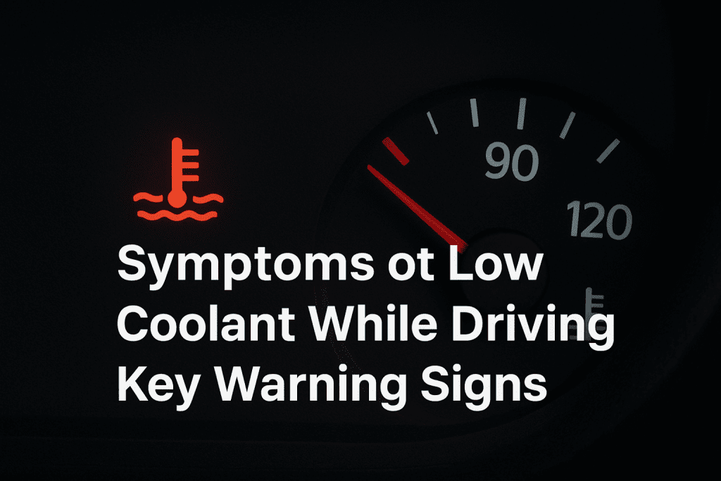 Dashboard warning light showing low coolant while driving
